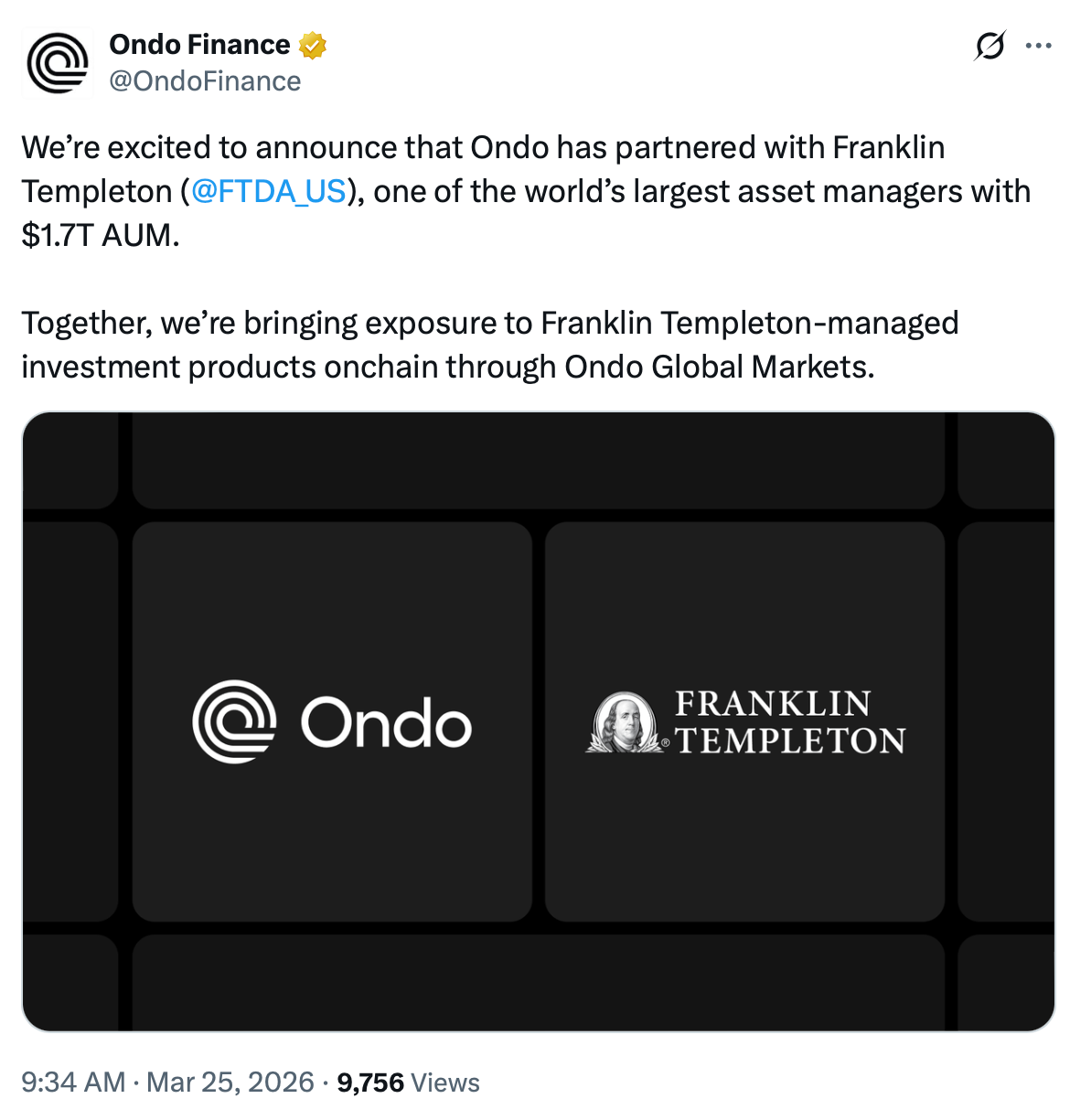 Franklin Templeton, Ondo bring tokenized ETFs to crypto wallets