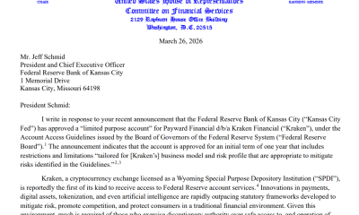 US Lawmaker Wants Answers About Kraken’s Fed Master Account Approval