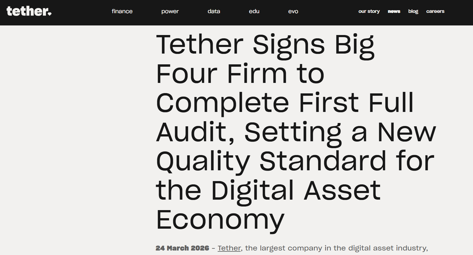 Tether Hires KPMG for First Full USDt Audit: Report