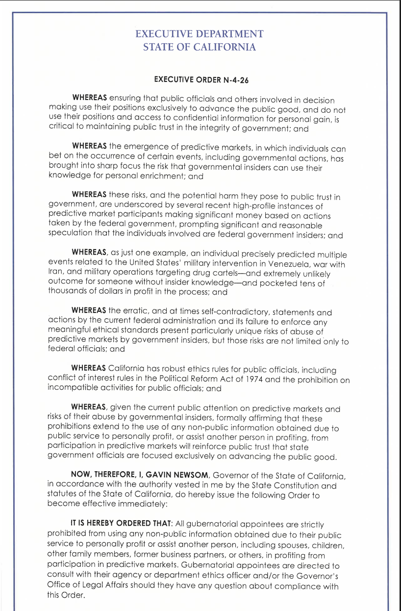 California, US Government, United States, Prediction Markets