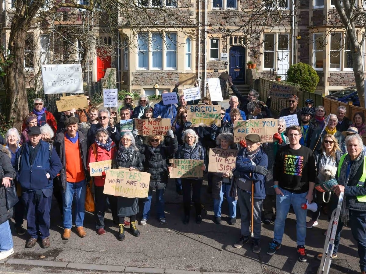 Protest outside property developer to save Bristol Zoo heritage site