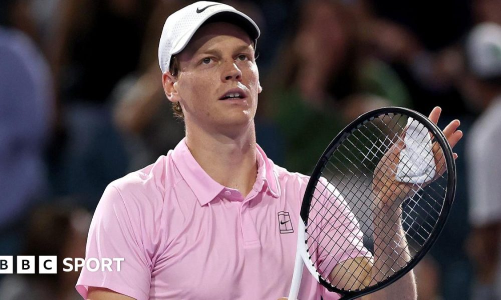 Jannik Sinner celebrates after his win at the Miami Open