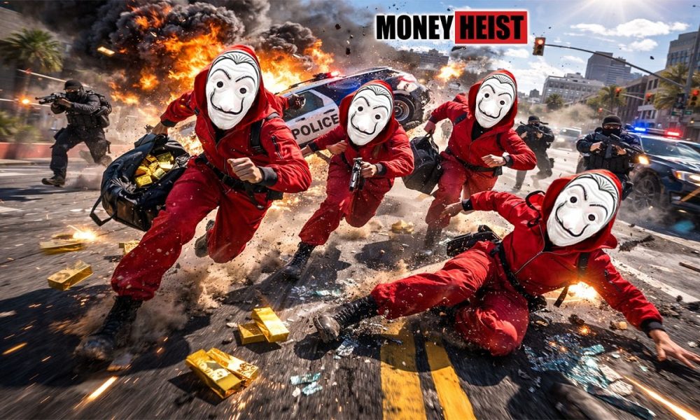 PARKOUR VS MONEY HEIST : Bad Guy Running on the a train with cash while police chase him | Epic POV