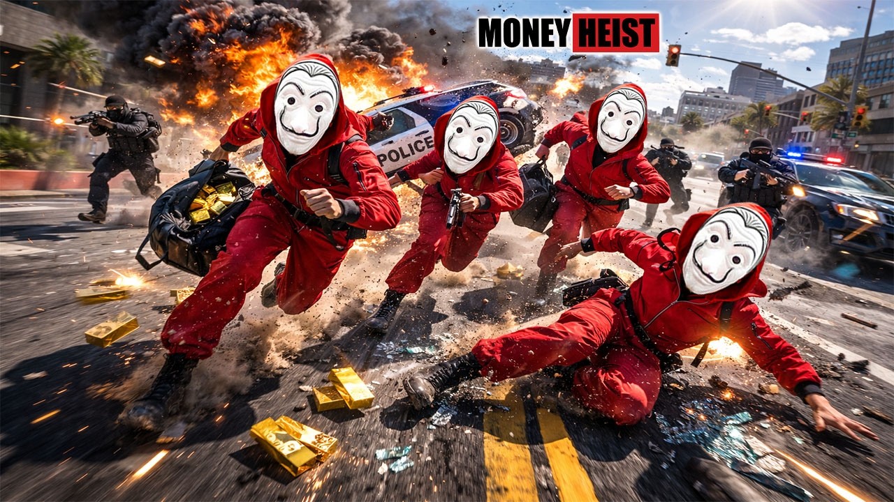 PARKOUR VS MONEY HEIST : Bad Guy Running on the a train with cash while police chase him | Epic POV