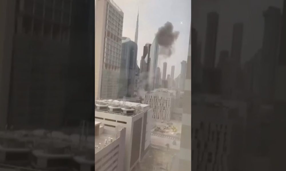 Smoke rises after Dubai financial centre hit by Iranian kamikaze drone wreckage