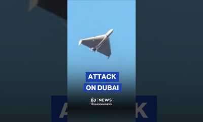 Debris of drone on Dubai street after Iran attack