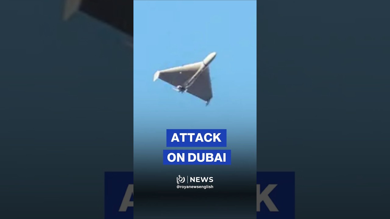 Debris of drone on Dubai street after Iran attack