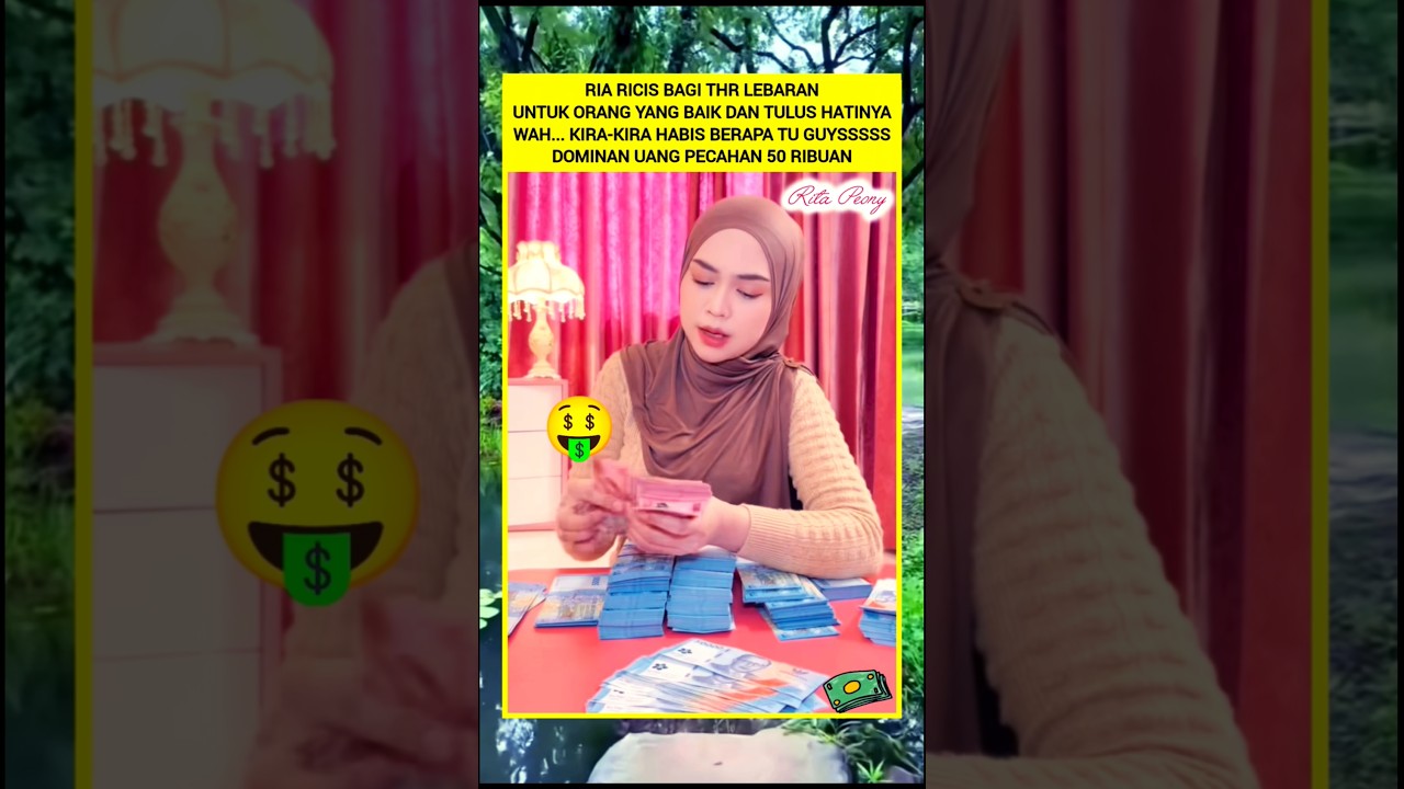 RIA RICIS BAGI THR BUAT ORANG TERTENTU #youtubeshort #riaricisbagiTHR #money #moneymindset #uangasli