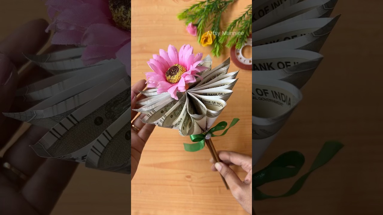 Easy Money Bouquet #diycrafts #easycraft #howtomakebouquet #shorts