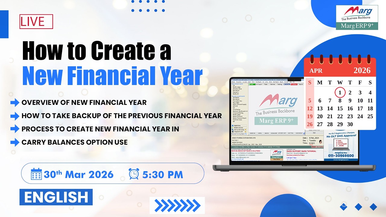 New Financial Year Setup (English) | Step-by-Step Process in Marg ERP