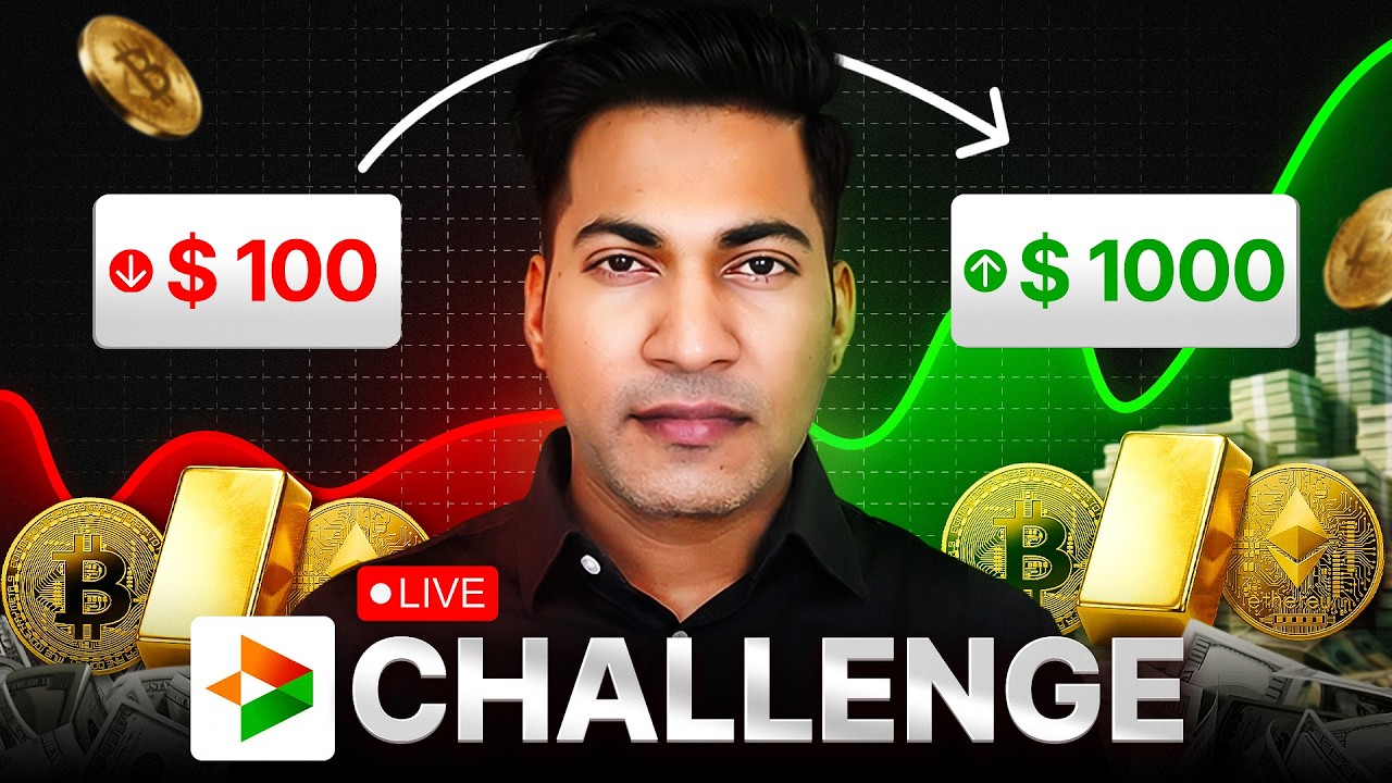 100$ TO 1000$ Challenge | DAY 04 | Crypto and Gold Live Trading
