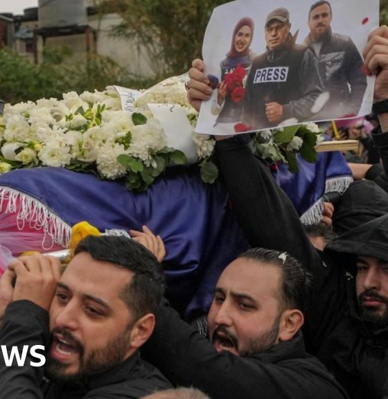 Hundreds in Beirut mourn journalists killed in Israeli strike