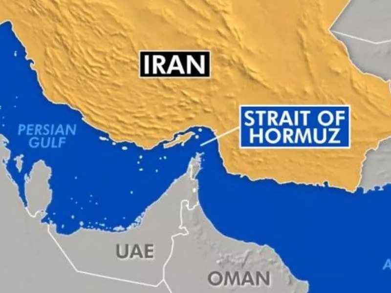 Map showing the Strait of Hormuz chokepoint