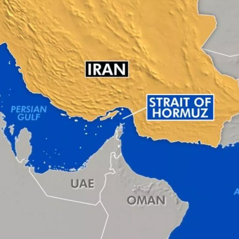 Map showing the Strait of Hormuz chokepoint