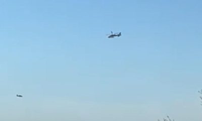 SAS Blue Thunder helicopter seen over Radcliffe and Bury