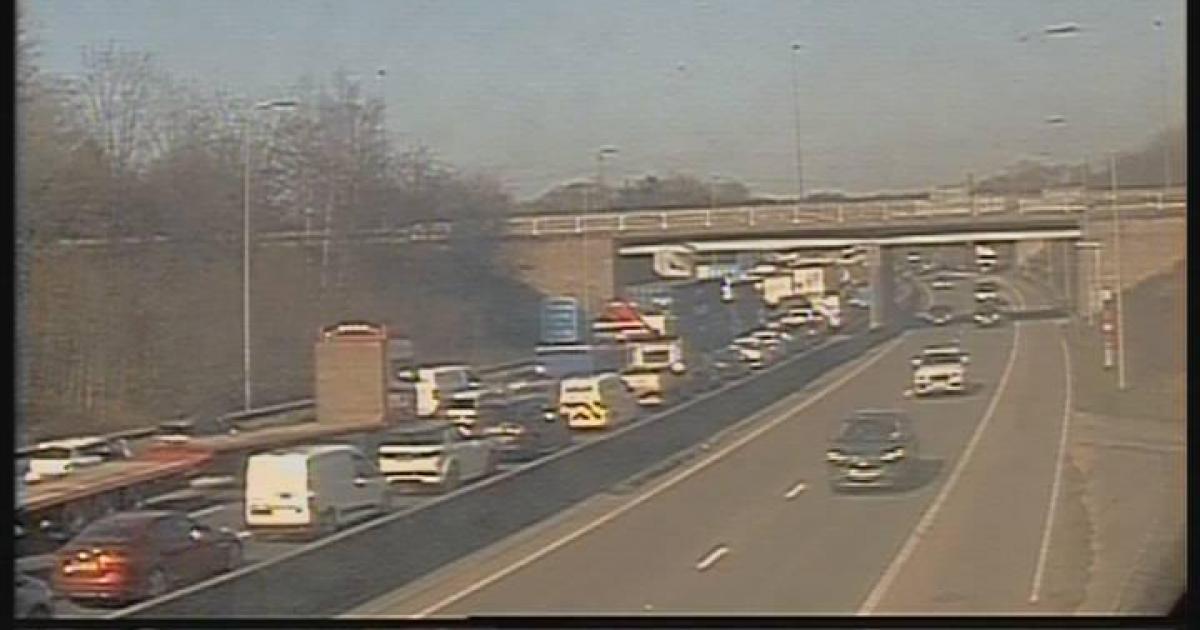 M60 car fire road closure and M61 bridge crash delays