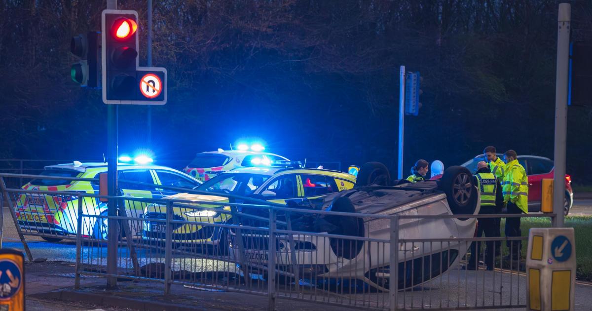 No injuries reported after car overturns near Westhoughton Sainsbury’s