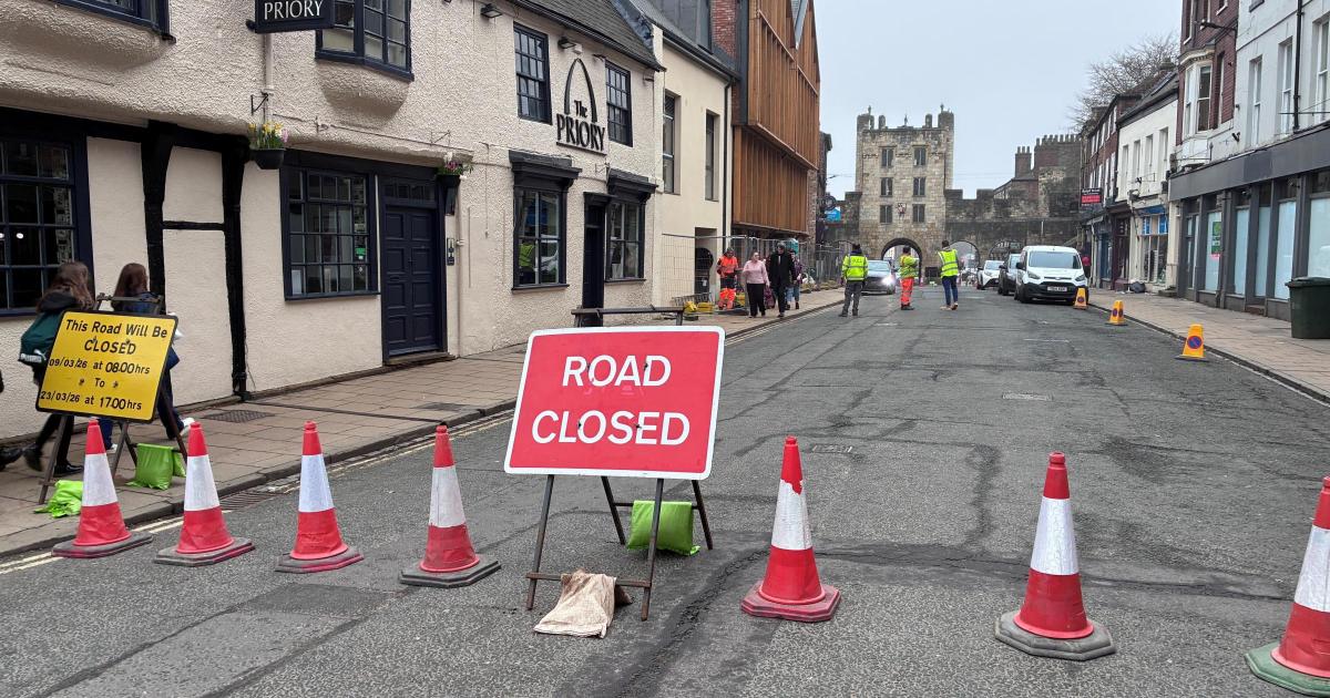 Micklegate in York closes during the day near new Aparthotel