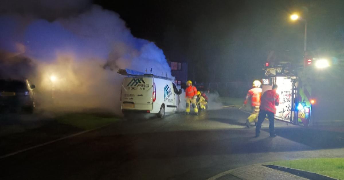 Bolton: Van burnt out in late-night blaze on Bradshaw Meadows