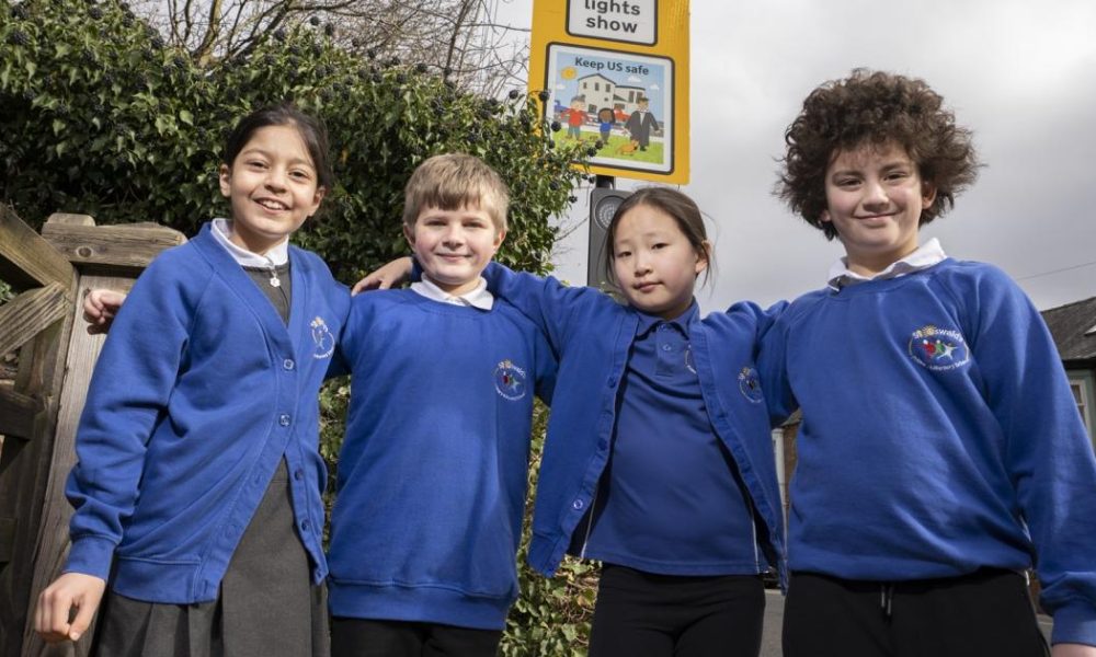 Children help design road safety signs in Durham City