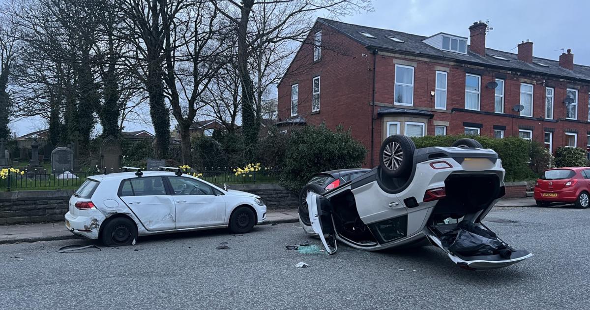 Emergency services on scene in Holcombe Road after car flips over