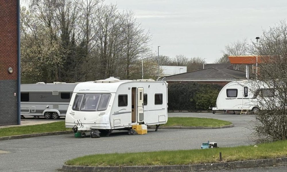 Travellers set up camp off Cricketers Way in Westhoughton