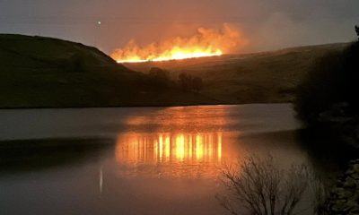Lancashire fire crews tackle moorland fires on Scout Moor