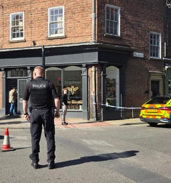 Gillygate in York closed and cordoned-off following crash