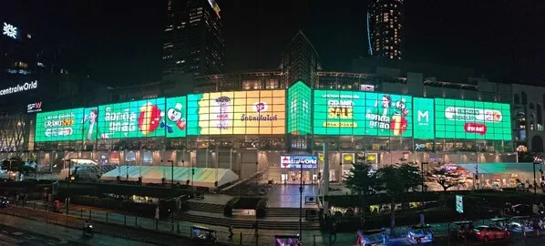 Asia's Largest 2,400 sqm Indoor Transparent Screen Illuminates Central World, Thailand