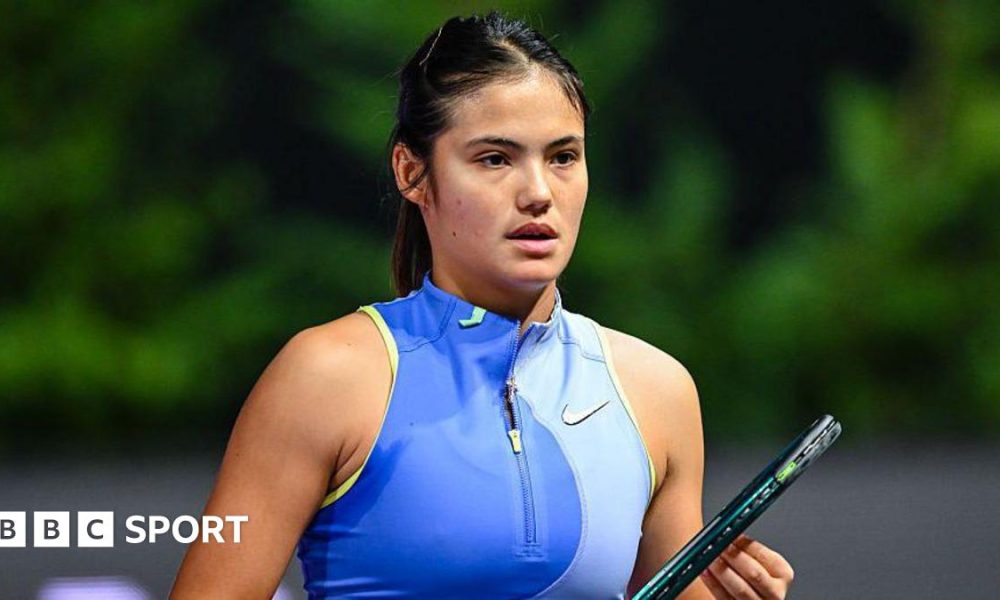 Emma Raducanu looking pensive during a match in early 2026