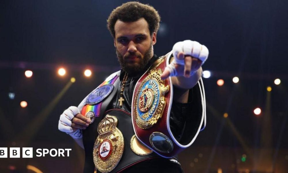Derek Chisora and Deontay Wilder face off at a news conference draped in the flags of their country