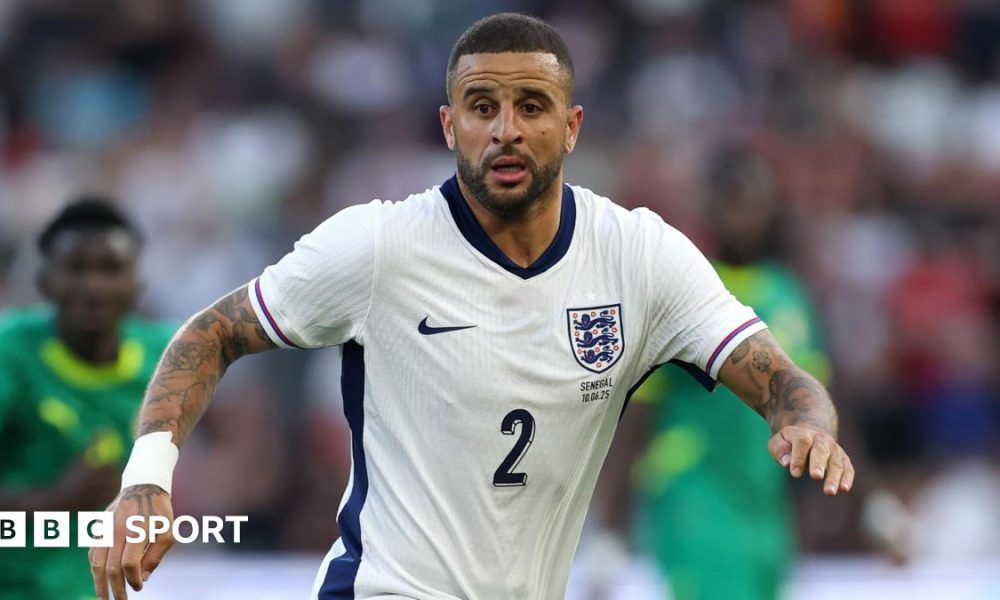 Kyle Walker in action for England against Senegal in June 2025