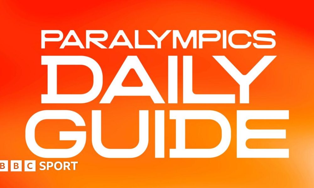 Orange graphic which says Paralympics Daily Guide