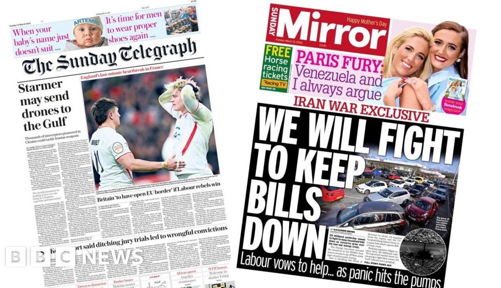 'Starmer may send drones to the Gulf' and 'Panic hits the pumps'