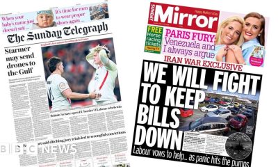 'Starmer may send drones to the Gulf' and 'Panic hits the pumps'