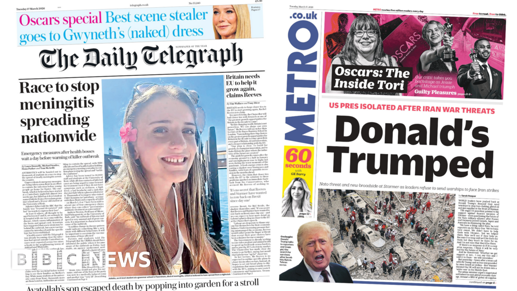 'Race to stop meningitis spreading' and 'Donald's Trumped'