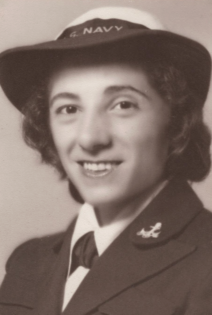 A portrait of the author's grandmother Josephine during her time serving in the Navy (1944).