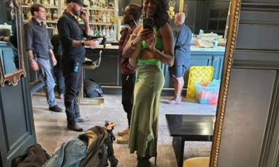 The author on set on her first day of shooting Kings Court.