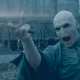 Ralph Fiennes in character as Voldemort