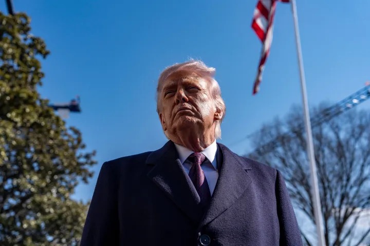 Donald Trump pictured outside the White House last month