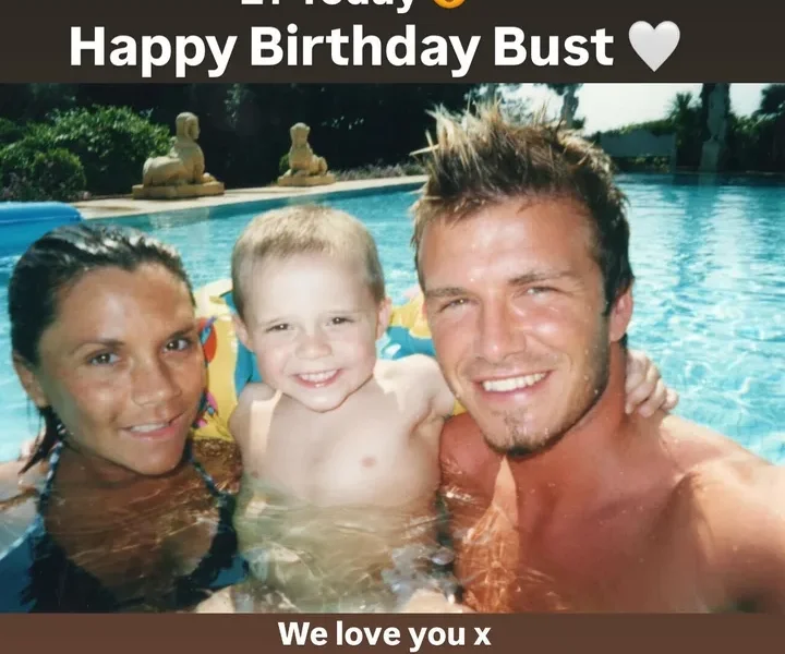 A screenshot of Sir David Beckham's birthday tribute to his son Brooklyn