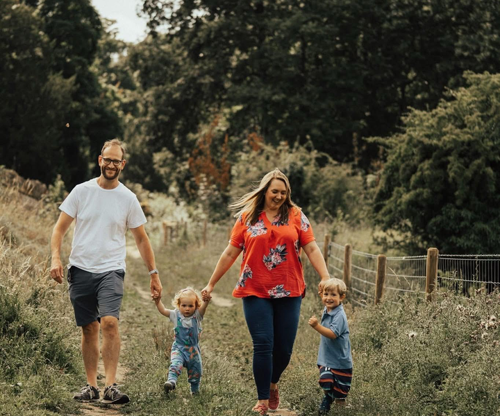 Helen and Peter Blythe, pictured with their children.