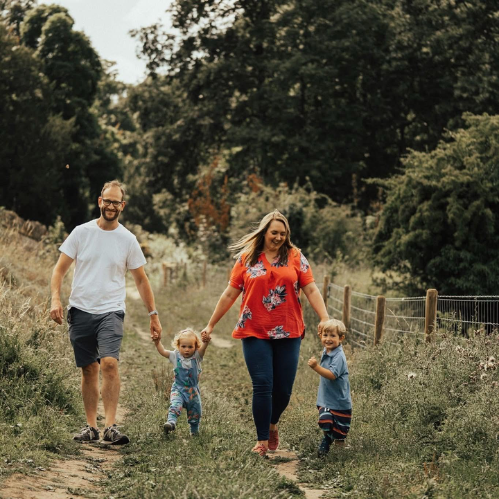 Helen and Peter Blythe, pictured with their children.