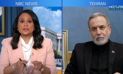 NBC's Kristen Welker speaking with Foreign Minister of Iran Abbas Araghchi during a Mar. 8 episode of "Meet the Press."