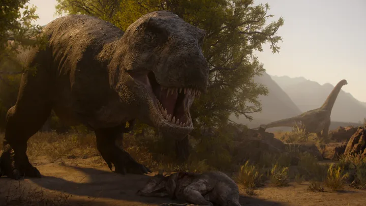 Morgan Freeman has lent his voice to Netflix's new miniseries The Dinosaurs