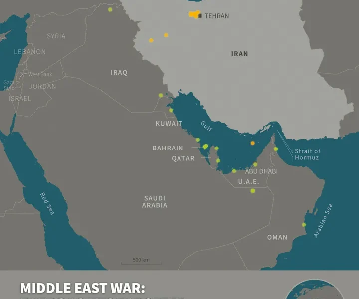 Infographic with a map showing the main energy sites (oil depots, refineries, fields, etc.) attacked since the beginning of the conflict in the Middle East, both in Iran (US and Israeli strikes) and in neighboring countries (retaliation by Iran and its allies), from February 28 to March 11 at 1000 GMT, according to a non-exhaustive count based on information gathered by AFP and supplemented by data from the NGO Acled and the ISW-CTP (Graphic by Sylvie HUSSON and Sabrina BLANCHARD / AFP via Getty Images)