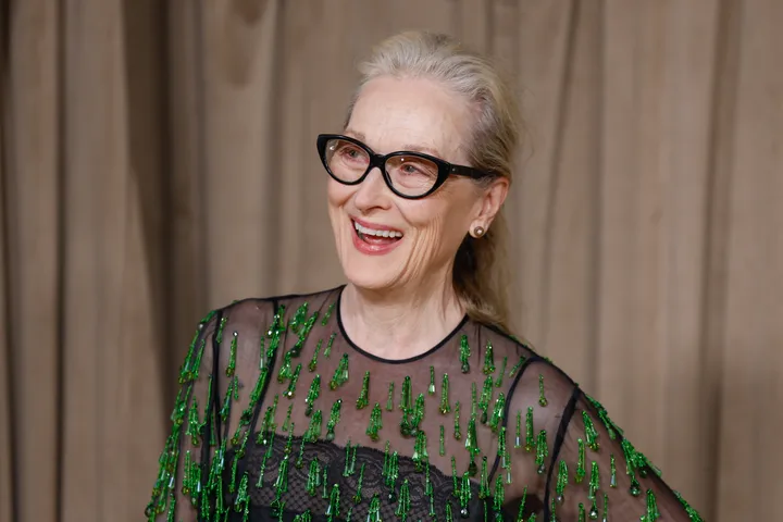 Meryl Streep poses for photographers upon arrival at The Albies on Friday, Oct. 3, 2025, in London. (Photo by Millie Turner/Invision/AP)