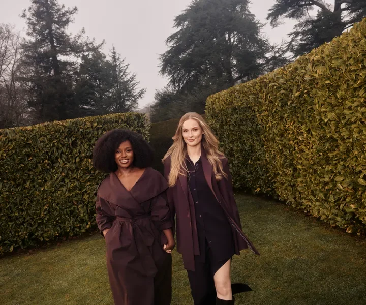 Masali Baduza and Hannah Dodd celebrating the news their Bridgerton characters will take the lead in season five