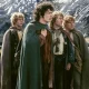 Dominic Monaghan, Elijah Wood, Billy Boyd and Sean Astin in the first Lord Of The Rings movie