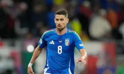 Jorginho on the pitch during the Euro 2024 tournament